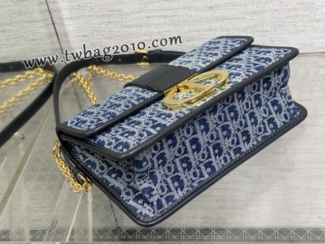 Dior专柜新款迪奥高仿原单Montaigne丹宁系列链条肩背斜挎女包 djfk1568